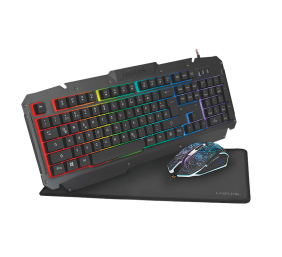 Logilink | Gaming-Set, keyboard, mouse and mouspad | ID0185 | Metal | Keyboard, Mouse and Pad Set | Wired | Mouse included | DE | Numeric keypad