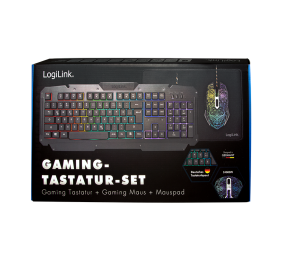 Logilink | Gaming-Set, keyboard, mouse and mouspad | ID0185 | Metal | Keyboard, Mouse and Pad Set | Wired | Mouse included | DE | Numeric keypad