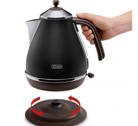 Delonghi | Icona Vintage | KBOV2001BK | Standard kettle | 2000 W | 1.7 L | Stainless steel | 360° rotational base | Black