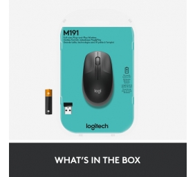 Logitech M190 Full-Size Belaidė pelė, RF Wireless, 1000 DPI, Charcoal