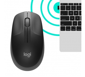 Logitech M190 Full-Size Belaidė pelė, RF Wireless, 1000 DPI, Charcoal