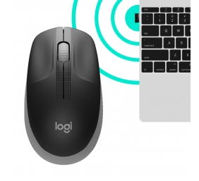 Logitech M190 Full-Size Belaidė pelė, RF Wireless, 1000 DPI, Mid Grey