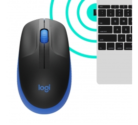 Logitech M190 Full-Size Belaidė pelė, RF Wireless, 1000 DPI, Mėlyna