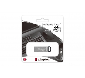 Kingston | USB Flash Drive | DataTraveler Kyson | 64 GB | USB Type-A | Black/Grey