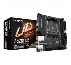 Gigabyte | A520I AC | Processor family AMD | Processor socket AM4 | DDR4 DIMM | Memory slots 2 | Number of SATA connectors 4 | Chipset AMD A | Mini ITX