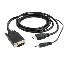Cablexpert HDMI to VGA and  Audio Adapter Cable, Single Port, 1.8m, Black | Cablexpert