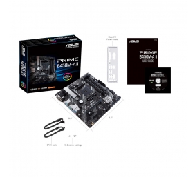 Asus | PRIME B450M-A II | Processor family AMD | Processor socket AM4 | DDR4 | Memory slots 4 | Number of SATA connectors 6 x SATA III | Chipset AMD B | Micro ATX