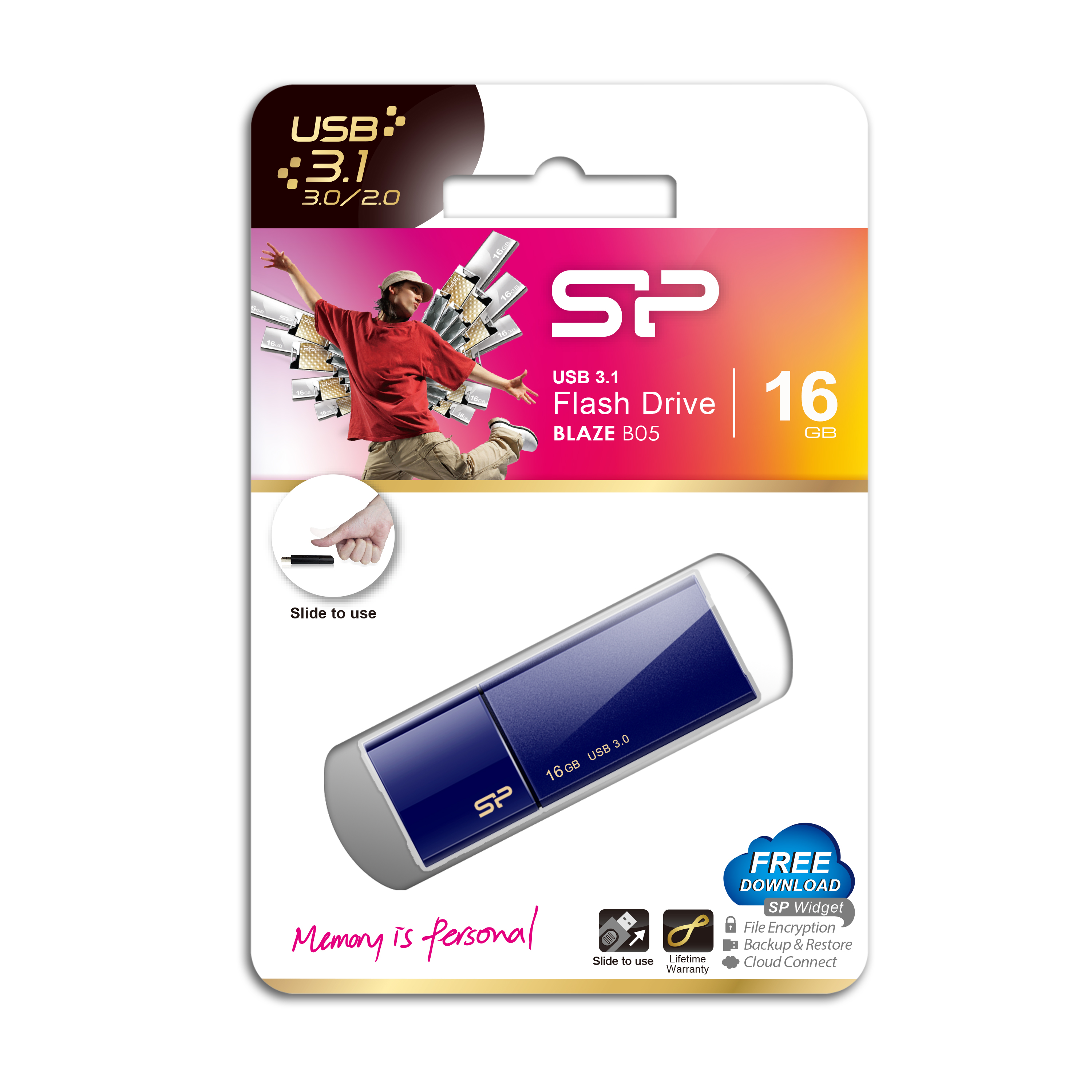 Silicon Power | Blaze B05 | 16 GB | USB 3.0 | Blue