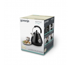 Gorenje | Kettle | K17CLBK | Electric | 2200 W | 1.7 L | Plastic and metal | 360° rotational base | Black