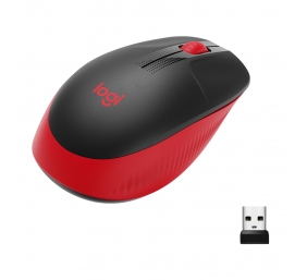 Logitech M190 Full-Size Belaidė pelė, RF Wireless, 1000 DPI, Raudona