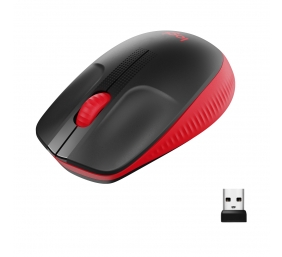 Logitech M190 Full-Size Belaidė pelė, RF Wireless, 1000 DPI, Raudona