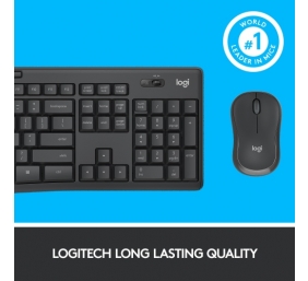 Logitech MK295 Silent Wireless Combo Belaidė klaviatūra, US Int, Graphite