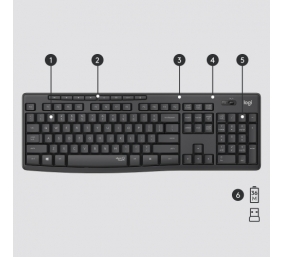 Logitech MK295 Silent Wireless Combo Belaidė klaviatūra, US Int, Graphite