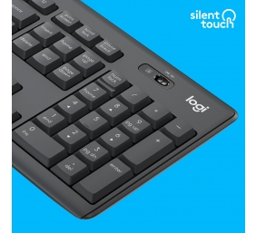 Logitech MK295 Silent Wireless Combo Belaidė klaviatūra, US Int, Graphite