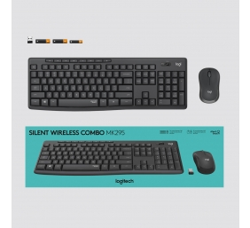 Logitech MK295 Silent Wireless Combo Belaidė klaviatūra, US Int, Graphite