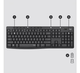 Logitech MK295 Silent Wireless Combo Belaidė klaviatūra, US Int, Graphite