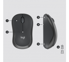 Logitech MK295 Silent Wireless Combo Belaidė klaviatūra, US Int, Graphite