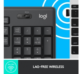 Logitech MK295 Silent Wireless Combo Belaidė klaviatūra, US Int, Graphite