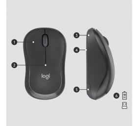 Logitech MK295 Silent Wireless Combo Belaidė klaviatūra, US Int, Graphite