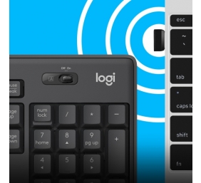 Logitech MK295 Silent Wireless Combo Belaidė klaviatūra, US Int, Graphite