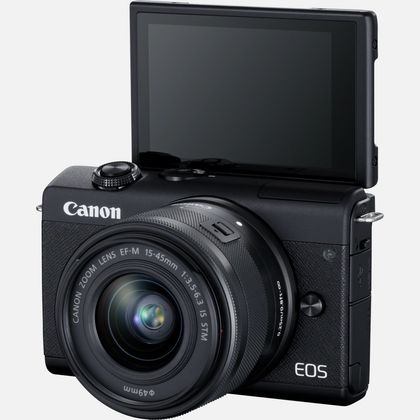Canon | EOS M200 + EF-M 15-45 IS STM | SLR camera | 24.1 MP | ISO 25600 | Display diagonal 3.0 " | Wi-Fi | Automatic, manual | Viewfinder | CMOS | Black | Image sensor size (W x H) 22.3 x 14.9 cm