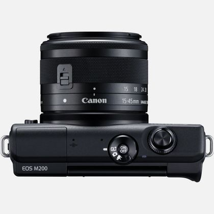 Canon | EOS M200 + EF-M 15-45 IS STM | SLR camera | 24.1 MP | ISO 25600 | Display diagonal 3.0 " | Wi-Fi | Automatic, manual | Viewfinder | CMOS | Black | Image sensor size (W x H) 22.3 x 14.9 cm