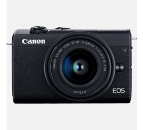 Canon | EOS M200 + EF-M 15-45 IS STM | SLR camera | 24.1 MP | ISO 25600 | Display diagonal 3.0 " | Wi-Fi | Automatic, manual | Viewfinder | CMOS | Black | Image sensor size (W x H) 22.3 x 14.9 cm