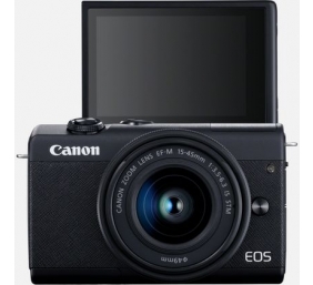 Canon | EOS M200 + EF-M 15-45 IS STM | SLR camera | 24.1 MP | ISO 25600 | Display diagonal 3.0 " | Wi-Fi | Automatic, manual | Viewfinder | CMOS | Black | Image sensor size (W x H) 22.3 x 14.9 cm