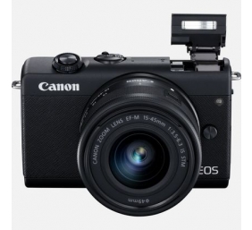 Canon | EOS M200 + EF-M 15-45 IS STM | SLR camera | 24.1 MP | ISO 25600 | Display diagonal 3.0 " | Wi-Fi | Automatic, manual | CMOS | Black | Image sensor size (W x H) 22.3 x 14.9 cm | Magnification  x | Viewfinder