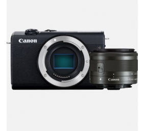 Canon | EOS M200 + EF-M 15-45 IS STM | SLR camera | 24.1 MP | ISO 25600 | Display diagonal 3.0 " | Wi-Fi | Automatic, manual | CMOS | Black | Image sensor size (W x H) 22.3 x 14.9 cm | Magnification  x | Viewfinder