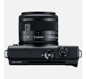 Canon | EOS M200 + EF-M 15-45 IS STM | SLR camera | 24.1 MP | ISO 25600 | Display diagonal 3.0 " | Wi-Fi | Automatic, manual | Viewfinder | CMOS | Black | Image sensor size (W x H) 22.3 x 14.9 cm