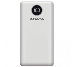 ADATA P20000QCD Power Bank, White, Rechargeable Li-ion 20000 mAh