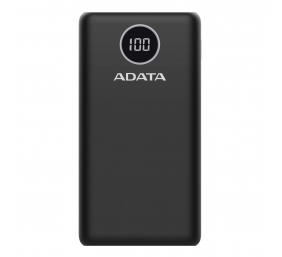 ADATA P20000QCD Power Bank, Black, Rechargeable Li-ion 20000 mAh
