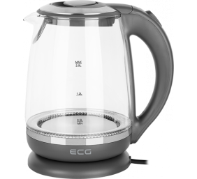 ECG Electric kettle RK 2020 Grey Glass, 2 L, 360° base with power cord storage, Blue backlight, 1850-2200 W