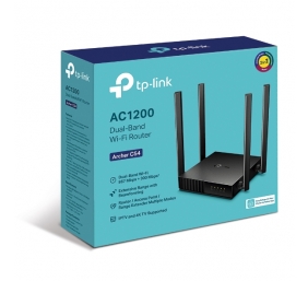 Dual Band Router | Archer C54 | 802.11ac | 300+867 Mbit/s | 10/100 Mbit/s | Ethernet LAN (RJ-45) ports 4 | Mesh Support No | MU-MiMO Yes | No mobile broadband | Antenna type 4xFixed