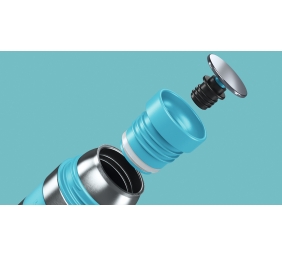 Boddels HEET Vacuum flask with cup Turquoise blue, Capacity 0.35 L, Diameter 7.2 cm, Bisphenol A (BPA) free