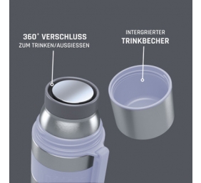 Boddels HEET Vacuum flask with cup Lavender blue, Capacity 0.35 L, Diameter 7.2 cm, Bisphenol A (BPA) free