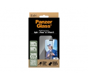 PanzerGlass Screen protector | Apple | iPhone 16/iPhone 15 | Glass | Transparent | Ultra-Wide Fit