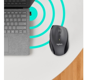 Logitech Marathon M705 Belaidė pelė, RF Wireless, 1000 DPI, Juoda/Pilka